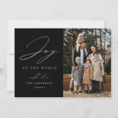 Black モダン Joy to the World写真 シーズンカード (正面)