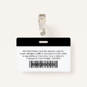 Black 企業の Employee Photo Nameタグ バッジ (裏面クリップ)