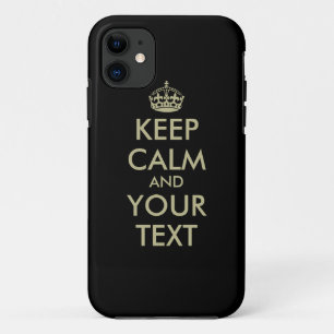 Black 保 Calm IPhoneケース 金ゴールド文字 iPhone 11 ケース