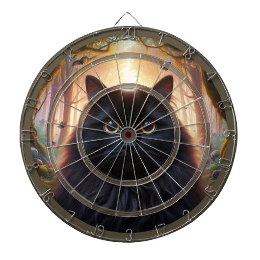 Black 素晴らし CatがYou Regulationを見ている ダーツボード (正面)