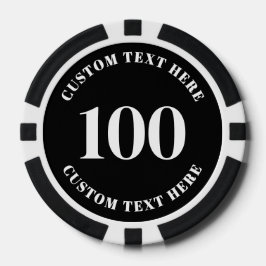 Black 100 Numbered ポーカーチップ
