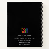 Black 2026カレンダーのビジネスロゴQRコード ノートブック (裏面)