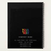 Black 2026カレンダーのビジネスロゴQRコード プランナー手帳 (裏面)