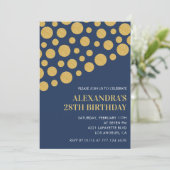 Black 28th birthday invitations Gold Navy  招待状 (スタンド正面)