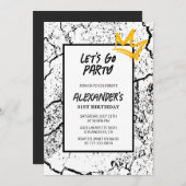 Black 31st birthday invitation Men Grunge  招待状 (正面/裏面)