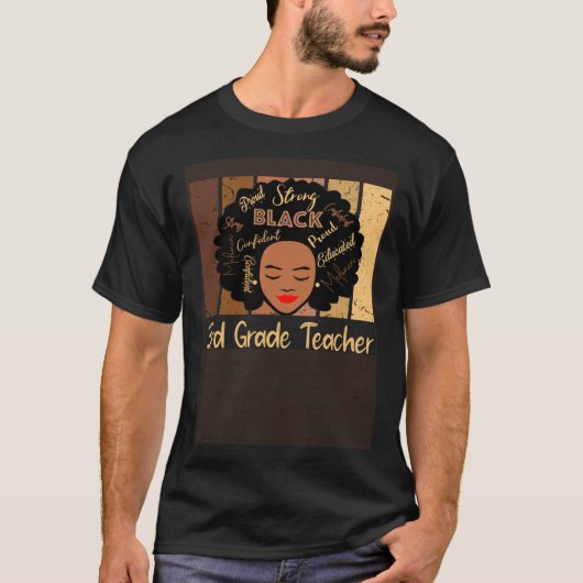 Black 3rd Grade Teacher Love African American Tシャツ (正面)