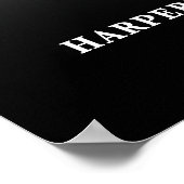 Black 40th Birthday Party Welcome Sign ポスター (角)