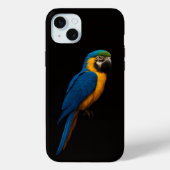Black 4 Luxe, Blue Yellow Macaw iPhone 15 Plus Case-Mate iPhoneケース (裏面)