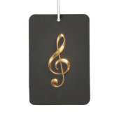 Black 4 Luxe Car Air Fresheners Golden Treble Clef カーエアーフレッシュナー (正面)