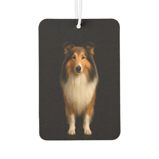 Black 4 Luxe Car Air Fresheners, Loyal Collie Dog カーエアーフレッシュナー (裏面)