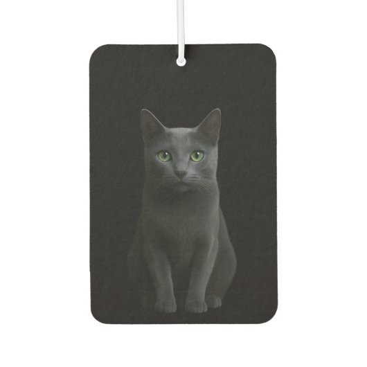 Black 4 Luxe Car Air Fresheners, Russian Blue Cat カーエアーフレッシュナー (正面)