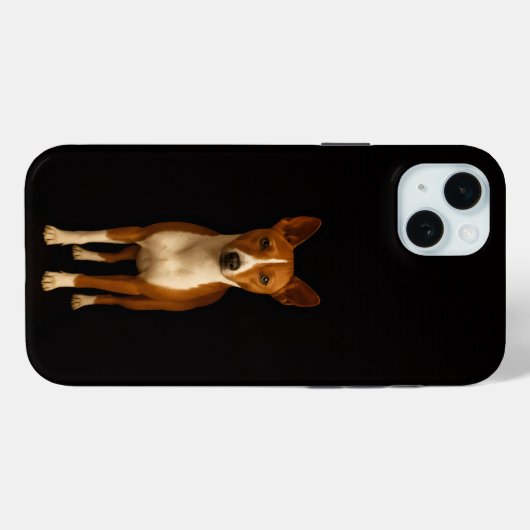 Black 4 Luxe, Classy Basenji Dog iPhone 15 Plus Case-Mate iPhoneケース (裏面 (横))