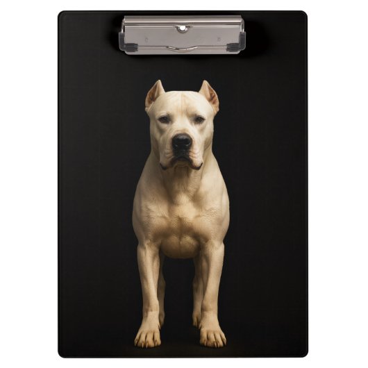 Black 4 Luxe Clipboard, Bold Dogo Argentino クリップボード (正面)