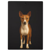 Black 4 Luxe Clipboard, Classy Basenji Dog クリップボード (裏面)