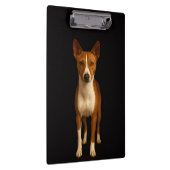 Black 4 Luxe Clipboard, Classy Basenji Dog クリップボード (右)