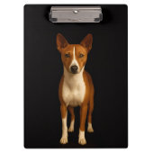 Black 4 Luxe Clipboard, Classy Basenji Dog クリップボード (正面)