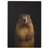 Black 4 Luxe Clipboard, Fluffy Marmot クリップボード (裏面)