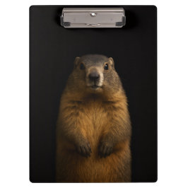 Black 4 Luxe Clipboard, Fluffy Marmot クリップボード