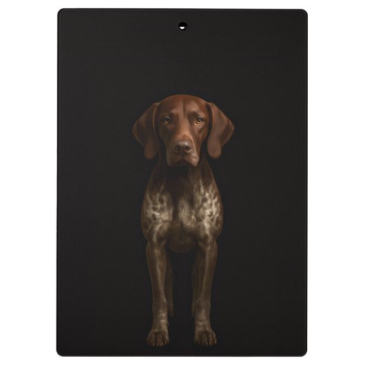 Black 4 Luxe Clipboard, German Pointer Dog クリップボード (裏面)