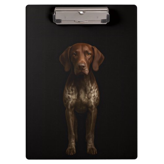 Black 4 Luxe Clipboard, German Pointer Dog クリップボード (正面)