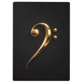 Black 4 Luxe Clipboard, Golden Bass Clef クリップボード (裏面)