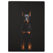 Black 4 Luxe Clipboard, Guardian Doberman Dog クリップボード (裏面)
