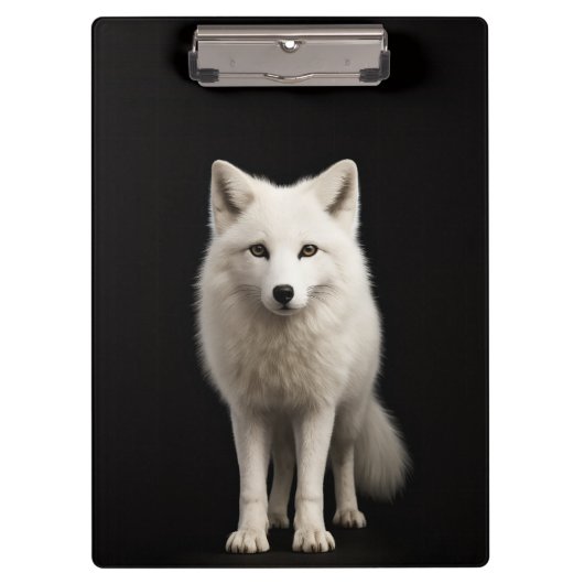 Black 4 Luxe Clipboard, Ivory Arctic Fox クリップボード (正面)