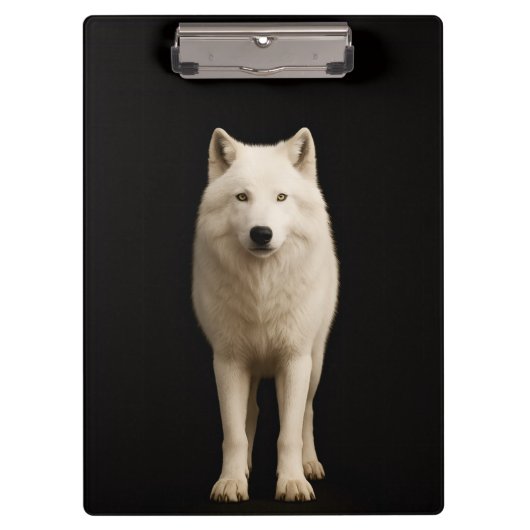 Black 4 Luxe Clipboard, Ivory Arctic Wolf クリップボード (正面)