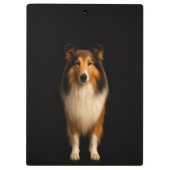 Black 4 Luxe Clipboard, Loyal Collie Dog クリップボード (裏面)
