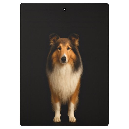 Black 4 Luxe Clipboard, Loyal Collie Dog クリップボード (裏面)