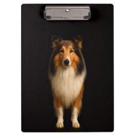 Black 4 Luxe Clipboard, Loyal Collie Dog クリップボード