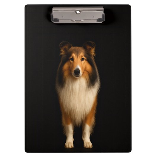 Black 4 Luxe Clipboard, Loyal Collie Dog クリップボード (正面)