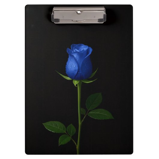 Black 4 Luxe Clipboard, Midnight Blue Rose クリップボード (正面)