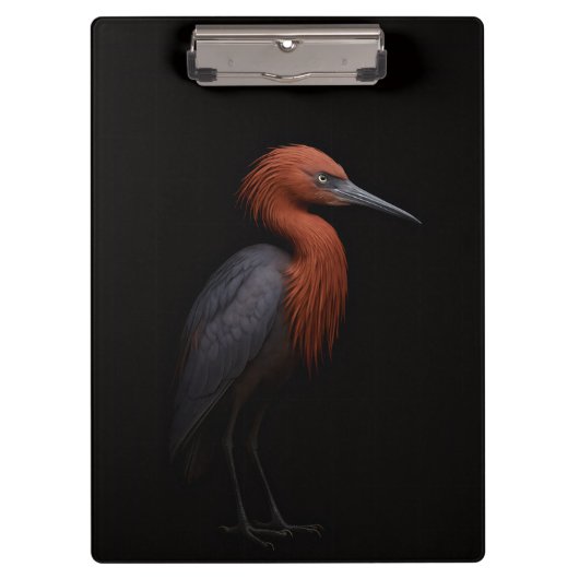 Black 4 Luxe Clipboard, Reddish Egret クリップボード (正面)