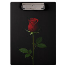 Black 4 Luxe Clipboard, Velvet Red Rose