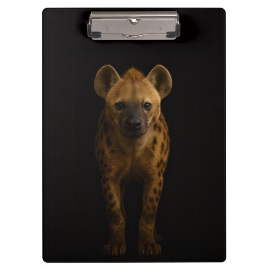 Black 4 Luxe Clipboard, Wild Spotted Hyena クリップボード (正面)