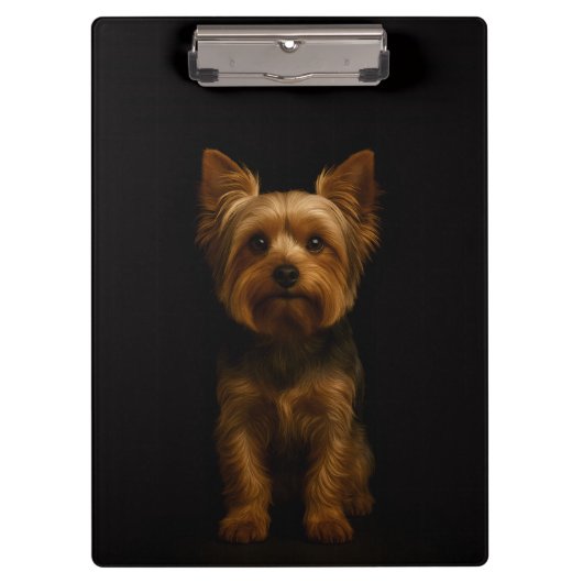 Black 4 Luxe Clipboard, Yorkshire Terrier クリップボード (正面)