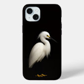 Black 4 Luxe, Elegant Snowy Egret Case-Mate iPhoneケース (裏面)