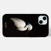 Black 4 Luxe, Elegant Snowy Egret Case-Mate iPhoneケース (裏面 (横))