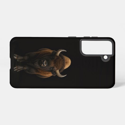 Black 4 Luxe Galaxy S21 Case, American Bison Samsung Galaxyケース (裏面横)
