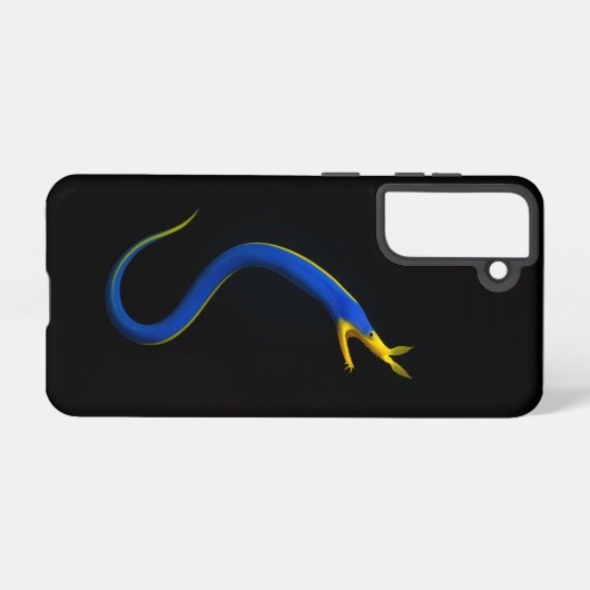 Black 4 Luxe Galaxy S21 Case, Blue Ribbon Eel Samsung Galaxyケース (裏面横)