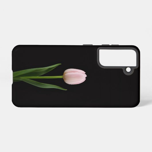 Black 4 Luxe Galaxy S21 Case, Blush Pink Tulip Samsung Galaxyケース (裏面横)