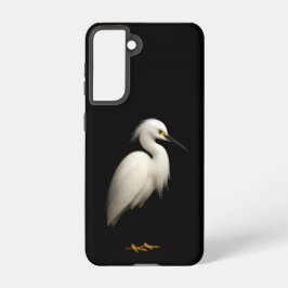 Black 4 Luxe  Galaxy S21 Case, Elegant Snowy Egret Samsung Galaxy S21ケース