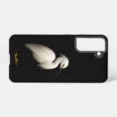 Black 4 Luxe Galaxy S21 Case, Elegant Snowy Egret Samsung Galaxyケース (裏面横)