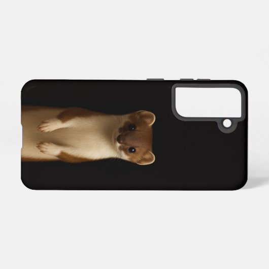 Black 4 Luxe  Galaxy S21 Case, Elegant Weasel Samsung Galaxyケース (裏面横)