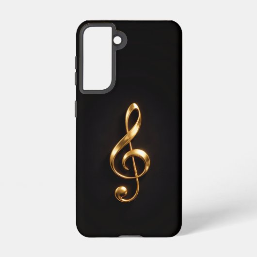 Black 4 Luxe Galaxy S21 Case, Golden Treble Clef Samsung Galaxyケース (裏面)