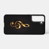 Black 4 Luxe Galaxy S21 Case, Golden Treble Clef Samsung Galaxyケース (裏面横)