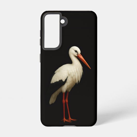 Black 4 Luxe Galaxy S21 Case, Graceful Stork Samsung Galaxyケース (裏面)
