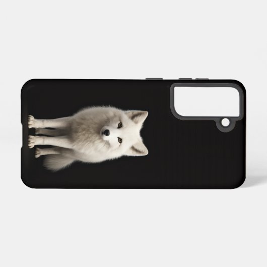 Black 4 Luxe  Galaxy S21 Case, Ivory Arctic Fox Samsung Galaxyケース (裏面横)