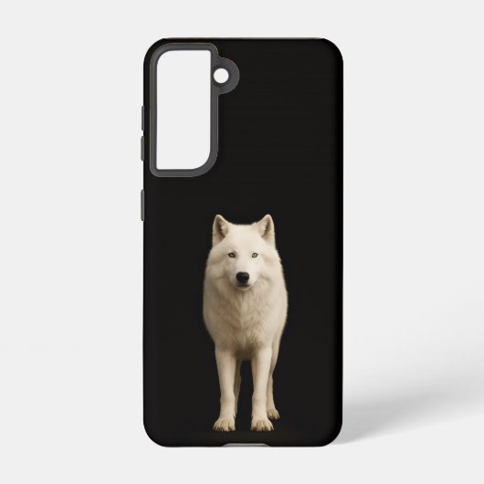 Black 4 Luxe  Galaxy S21 Case, Ivory Arctic Wolf Samsung Galaxyケース (裏面)